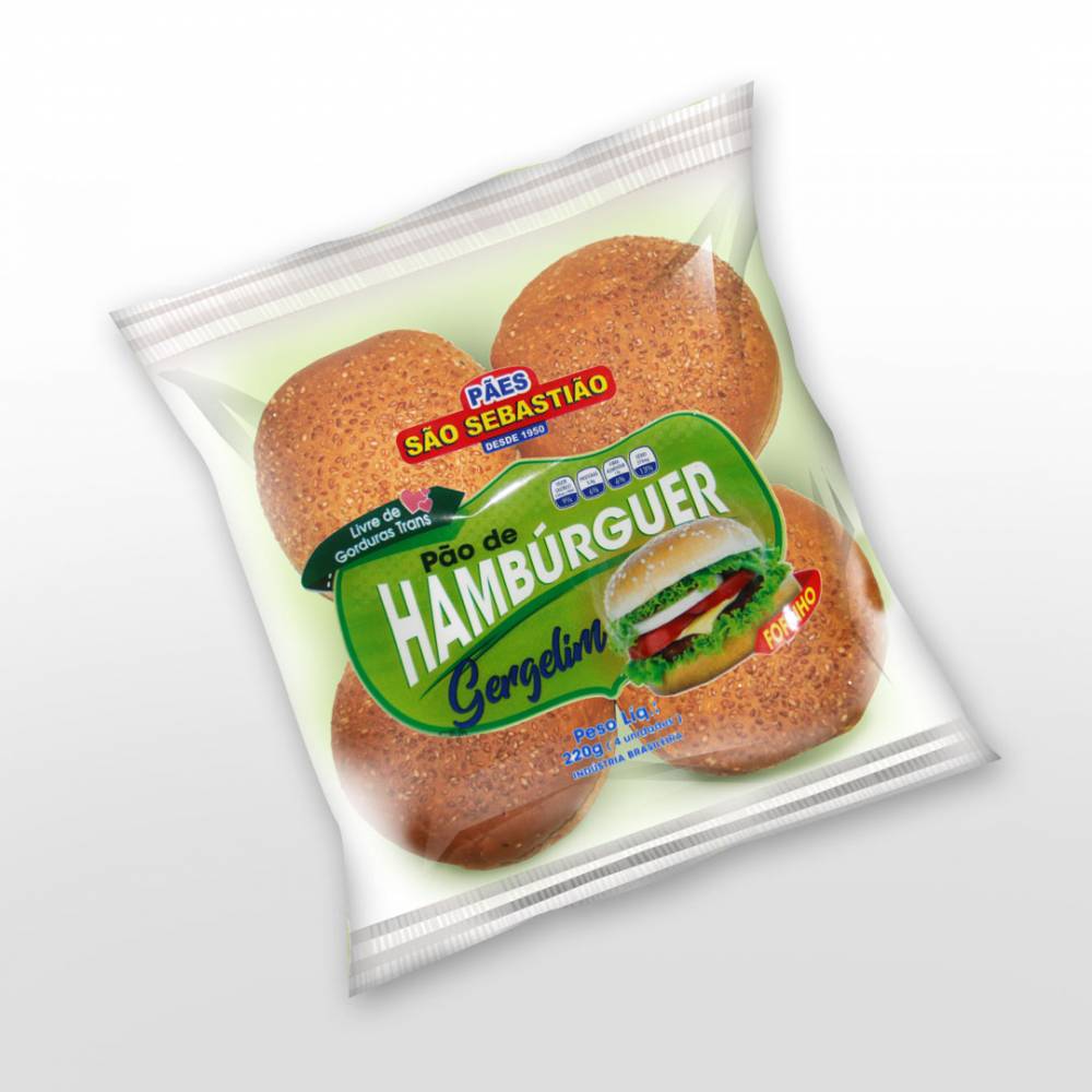 Pão de Hamburguer Gergelim - 4 unidades